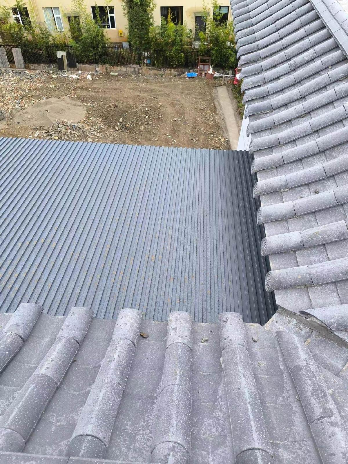 新中式风格别墅隔热长城板雨棚