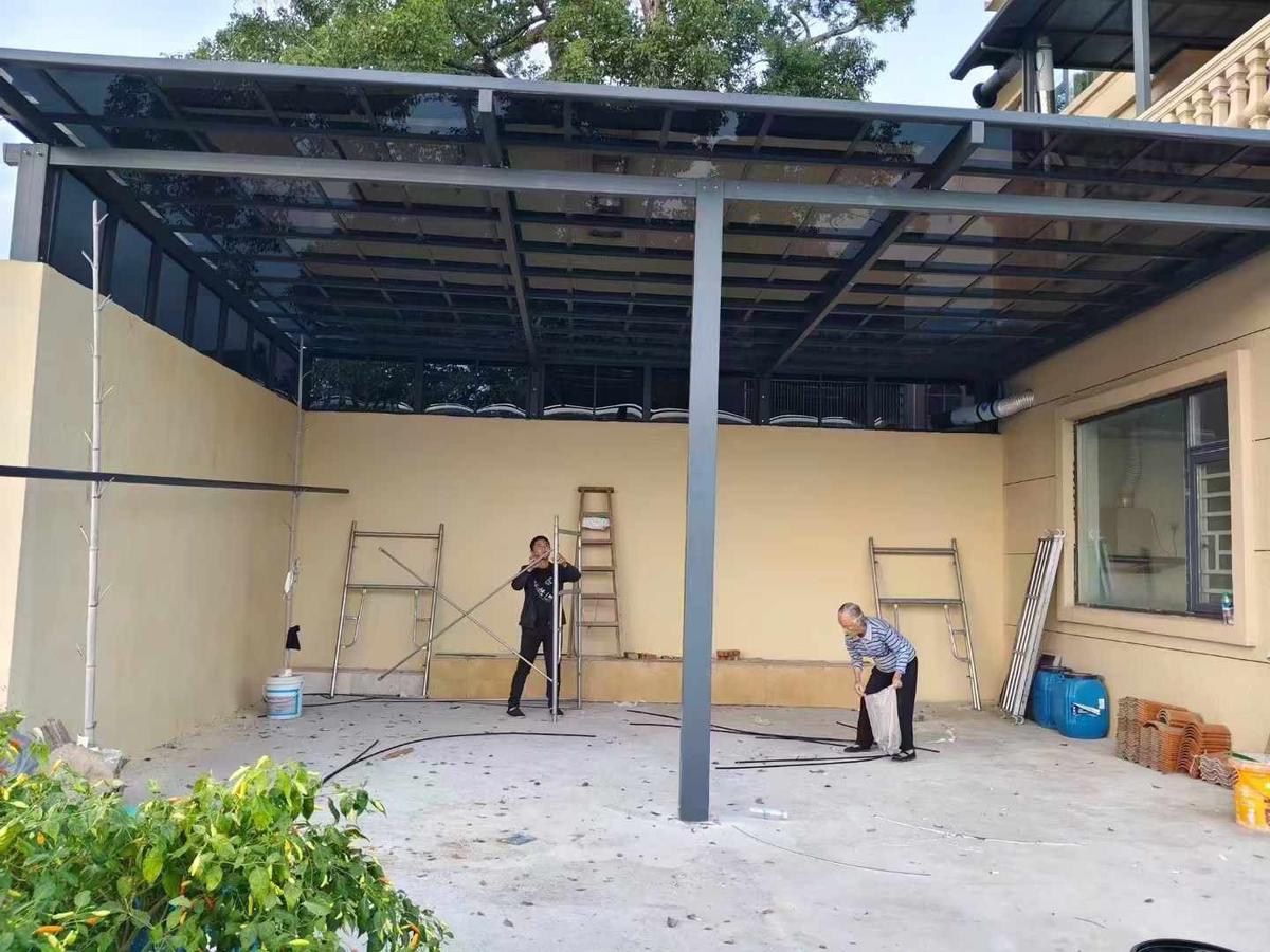 海口别墅综合体铝合金雨棚 海口别墅综合体铝合金雨棚