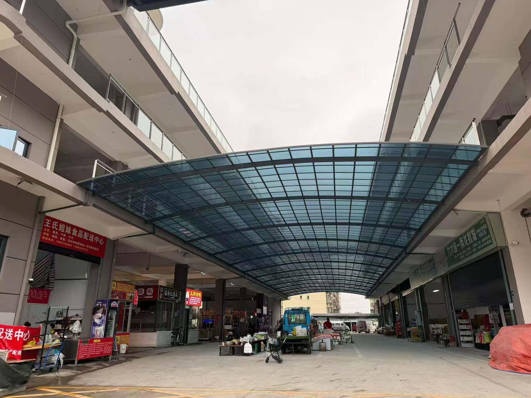 海南农贸市场大型商用雨棚客户案例